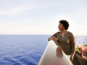 Woman on cruise deck