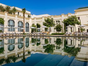 Shot of the The Fairmont Tazi Palace Tangier and the pool