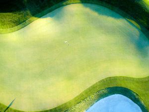 An overhead view of a Tucson putting green