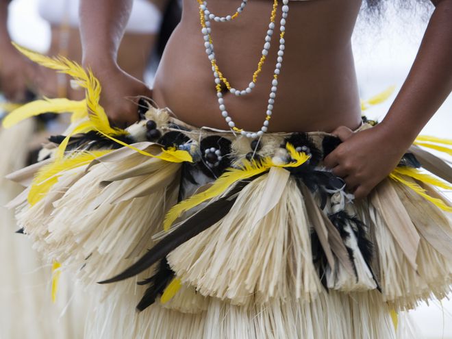 People doing traditional dance in French Polynesia