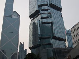 Futuristic skyscrapers in Hong Kong, global banking and finance