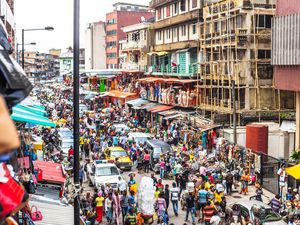 Street scene in Lagos, Nigeria