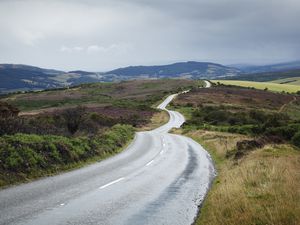 Highway A39 in Exmoor National Park in Somerset, England