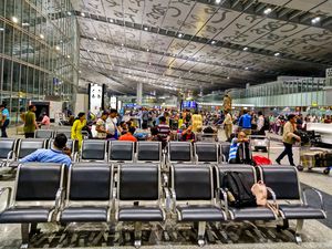 Kolkata airport departures.