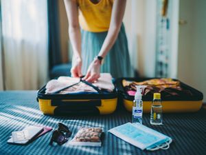 Suitcase packing for travel