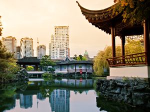 View of Vancouver from Dr. Sun Yen-Sat Classical Chinese Garden