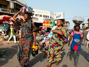 Women in a market in Africa