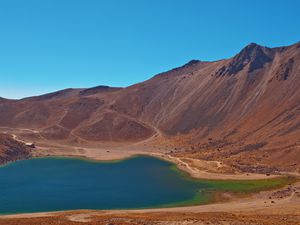 Tranquil lake at the top of Nevado de Toluca