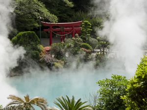 the Sea Hell in Beppu, Japan, Onsen hot spring