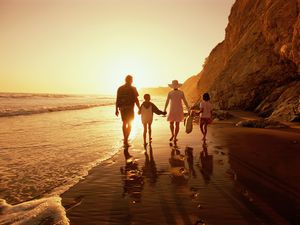 Family on a California Beach