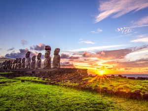 Ahu Tongariki at Sunrise, Easter Island
