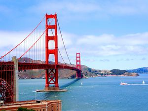 Photo of the San Francisco Bay and Golden Gate Bridge