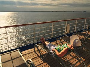 Woman relaxing on a cruise