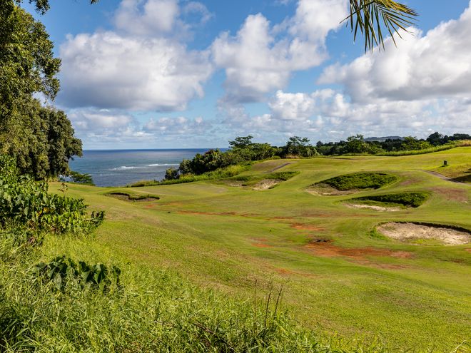A golf course in Kauai