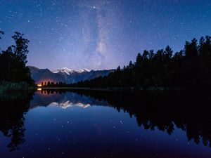 Matheson Lake with milky way