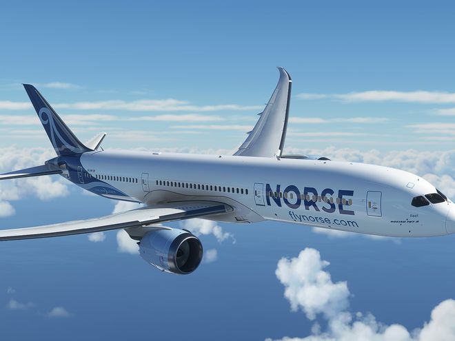 A Norse Atlantic Airways in the sky