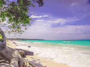 Paradise Playa Blanca beach of Baru island by Cartagena in Colombia