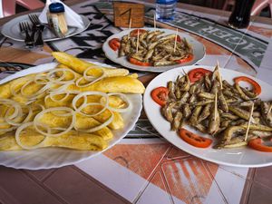 Rwandan food specialties including sambaza and plantains 