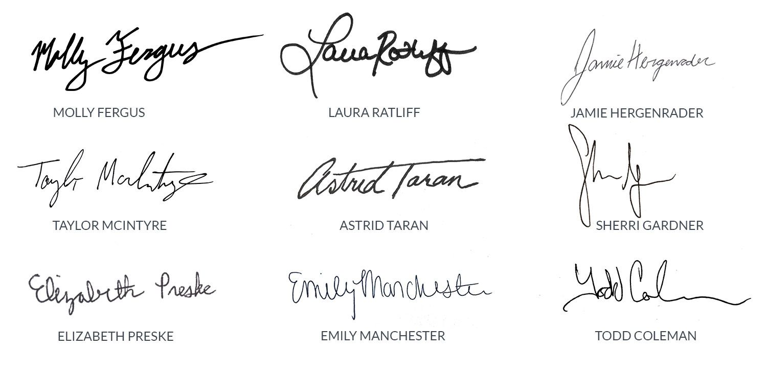 tripsavvy team signatures on white background