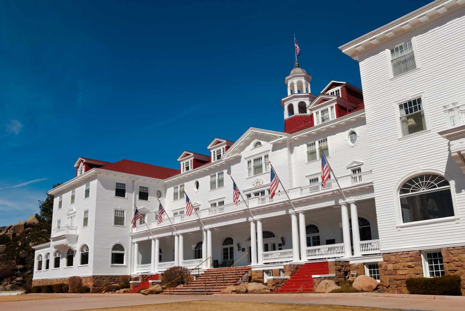 Stanley Hotel in Estes Park, Colorado from the side
