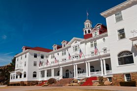 Stanley Hotel in Estes Park, Colorado from the side