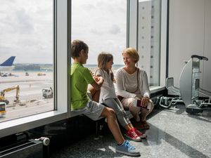 Family at airport
