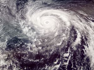 A super typhoon severe weather event moving toward Asia