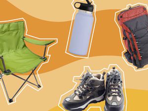 Collage of products we recommend from Memorial Day sales on an orange background