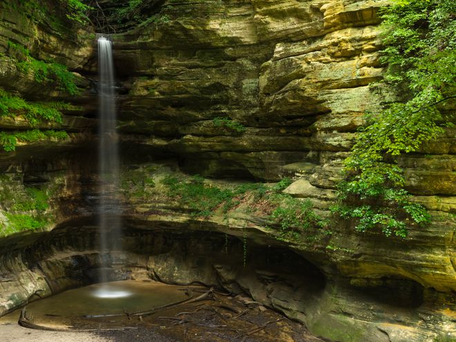 View Of Waterfall At Starved Rock State Park