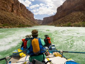 whitewater raft on green river through the grand canyon