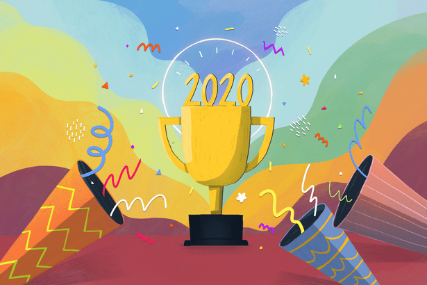 lllustration of a trophy with 2020 on it