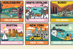 Illustration showing some cities that are featured in the article